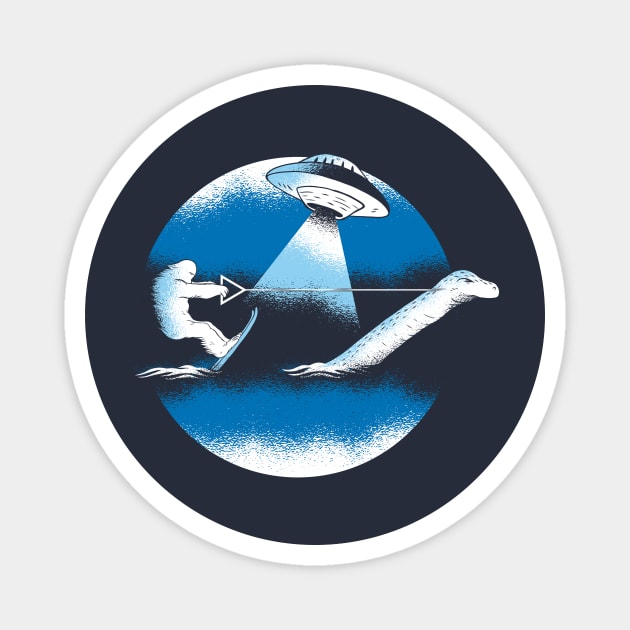 Cryptid Water Skiing Magnet by Cosmo Gazoo
